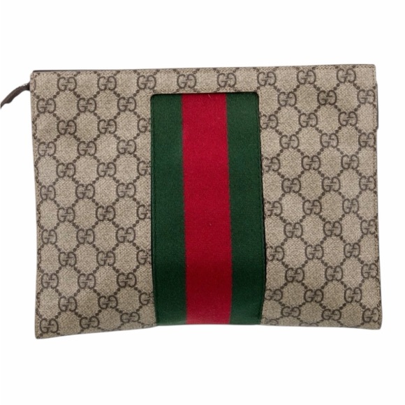 Gucci Beige Toiletry Bag with Red and Green Stripe - Picture 5 of 6